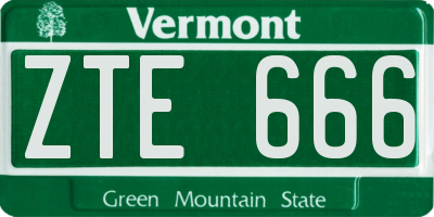 VT license plate ZTE666