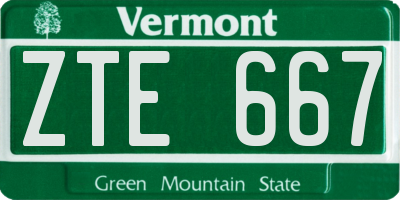 VT license plate ZTE667