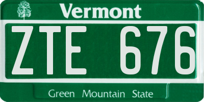 VT license plate ZTE676