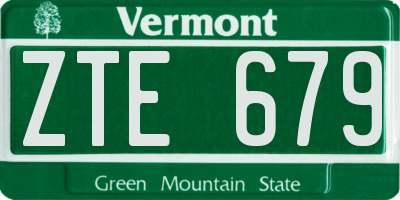 VT license plate ZTE679