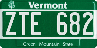 VT license plate ZTE682