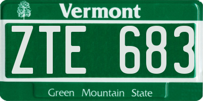 VT license plate ZTE683