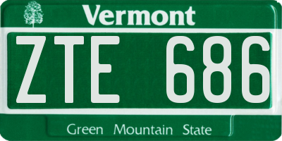 VT license plate ZTE686