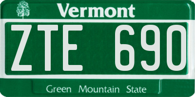 VT license plate ZTE690