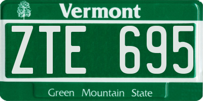 VT license plate ZTE695