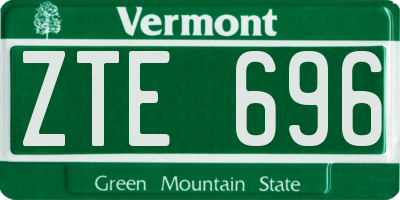 VT license plate ZTE696