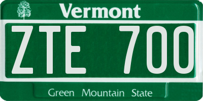 VT license plate ZTE700