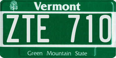 VT license plate ZTE710