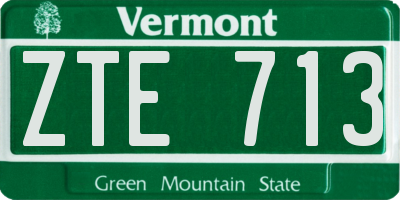 VT license plate ZTE713