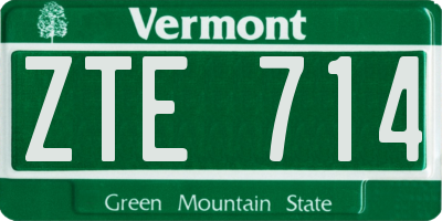 VT license plate ZTE714