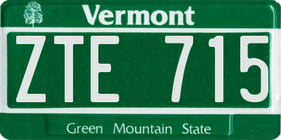 VT license plate ZTE715