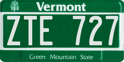 VT license plate ZTE727