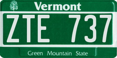 VT license plate ZTE737