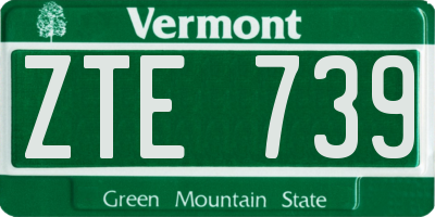 VT license plate ZTE739
