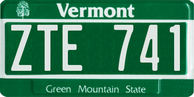 VT license plate ZTE741