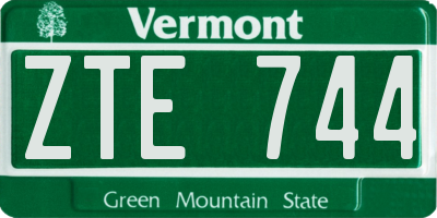 VT license plate ZTE744