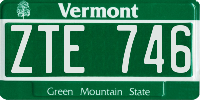 VT license plate ZTE746