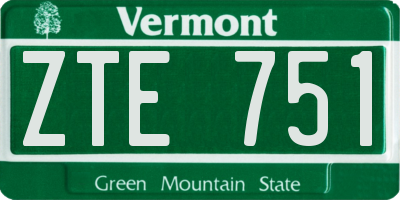 VT license plate ZTE751