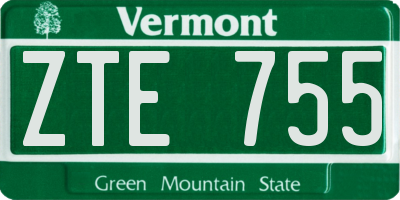 VT license plate ZTE755