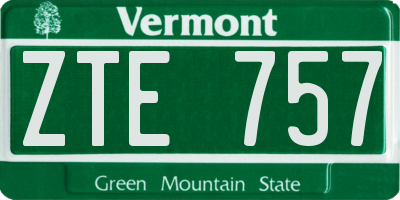 VT license plate ZTE757