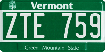 VT license plate ZTE759