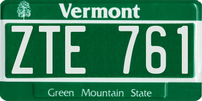 VT license plate ZTE761