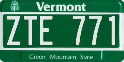 VT license plate ZTE771