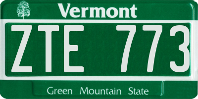 VT license plate ZTE773