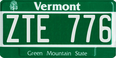 VT license plate ZTE776