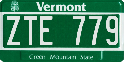 VT license plate ZTE779