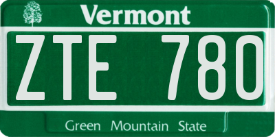 VT license plate ZTE780