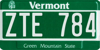 VT license plate ZTE784