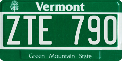 VT license plate ZTE790