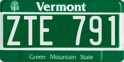 VT license plate ZTE791