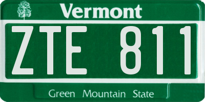 VT license plate ZTE811