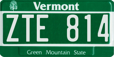 VT license plate ZTE814