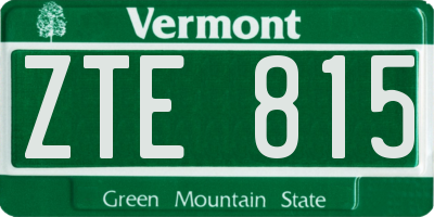VT license plate ZTE815