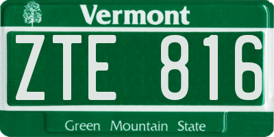 VT license plate ZTE816