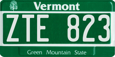VT license plate ZTE823