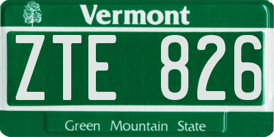 VT license plate ZTE826