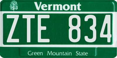 VT license plate ZTE834