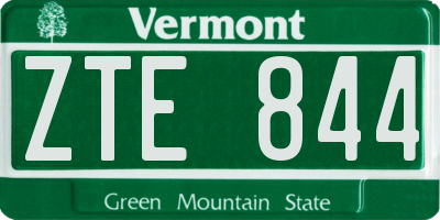 VT license plate ZTE844