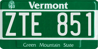 VT license plate ZTE851