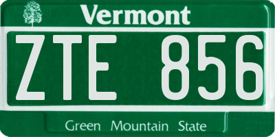 VT license plate ZTE856