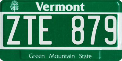 VT license plate ZTE879