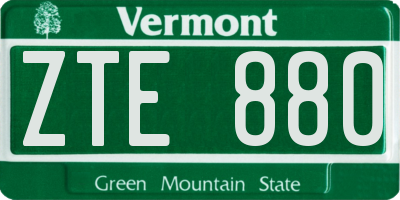 VT license plate ZTE880