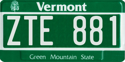 VT license plate ZTE881