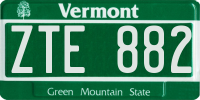 VT license plate ZTE882