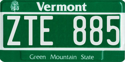 VT license plate ZTE885