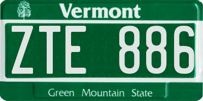 VT license plate ZTE886